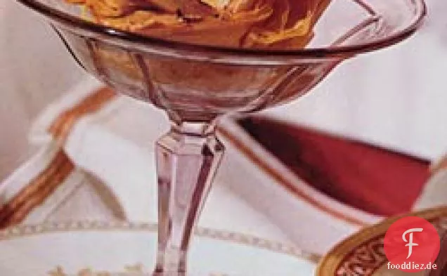 Karamellisierte Bananen und Vanillecreme in Phyllo Cups