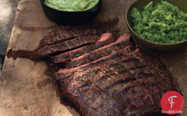 Bier-mariniertes Flankensteak mit Aji und Guacamole