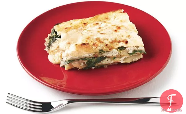Spinat, Pesto und Fontina-Lasagne
