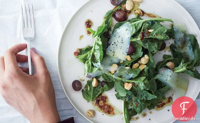 Rucola-, Trauben- und Mandelsalat mit Saba-Vinaigrette