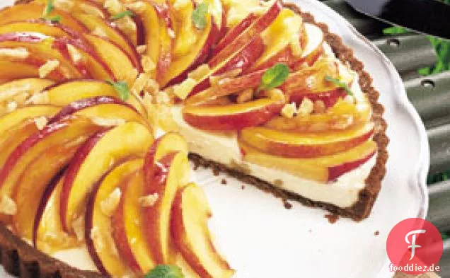 Nektarine und Mascarpone-Torte in Gingersnap Kruste