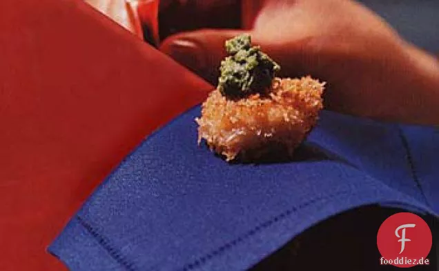 Panko Jakobsmuscheln mit grünem Chutney
