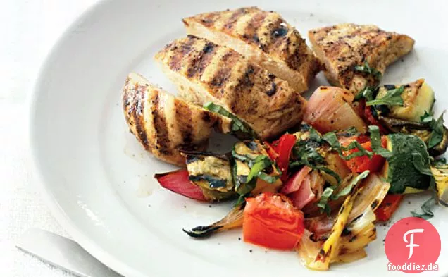 Gegrilltes Hähnchen und Ratatouille