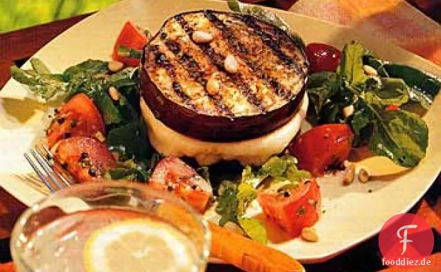 Gegrillte Auberginen-Mozzarella-Sandwiches