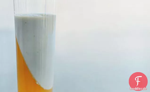 Passion-Frucht-Gelée mit basilikum-Creme