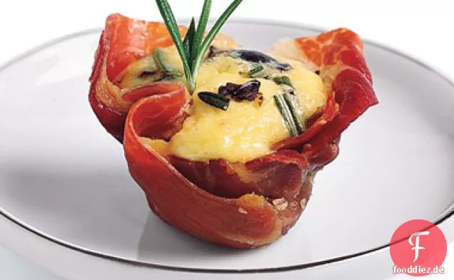 Quiche in Schinken Tassen