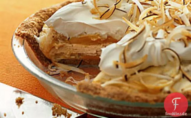 Macadamia-Eis und Mango-Sorbet Swirl Pie