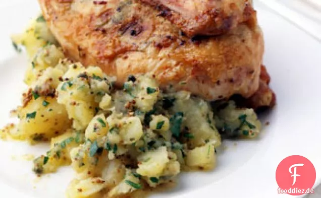 Brathähnchen mit Zitrone und Estragon-Butter