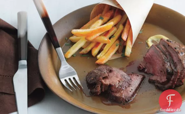 Tri-Tip Steak Frites mit Rotweinsauce