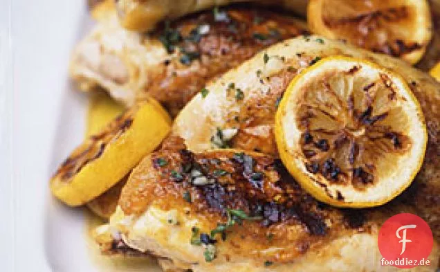 Gegrilltes Hähnchen mit Zitrone, Knoblauch und Oregano