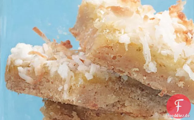 Kokos-Limetten-Riegel mit Haselnuss-Shortbread-Kruste -