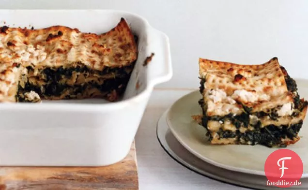 Spinat und Matzoh-Torte