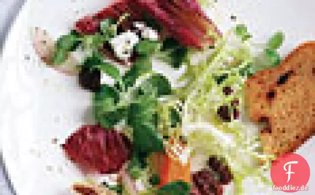 Radicchio-Salat mit Orangen und Oliven