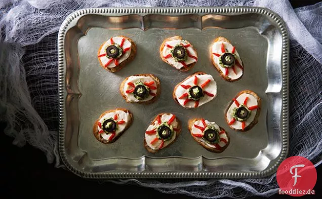 Mozzarella und gerösteter roter Pfeffer Boo-schetta