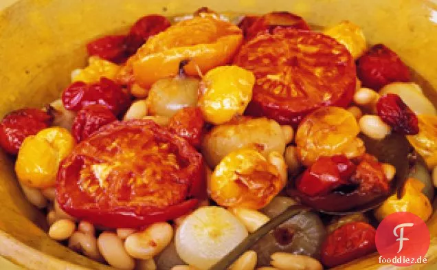 Weiße Bohnen mit gerösteten Tomaten