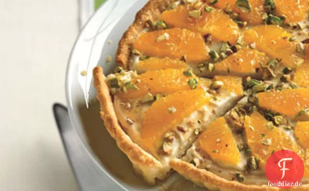 Mascarpone-Torte mit Honig, Orangen und Pistazien
