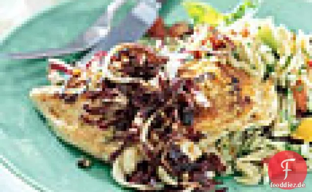 Hähnchenbrust mit Fenchel-Senfbutter und Radicchio