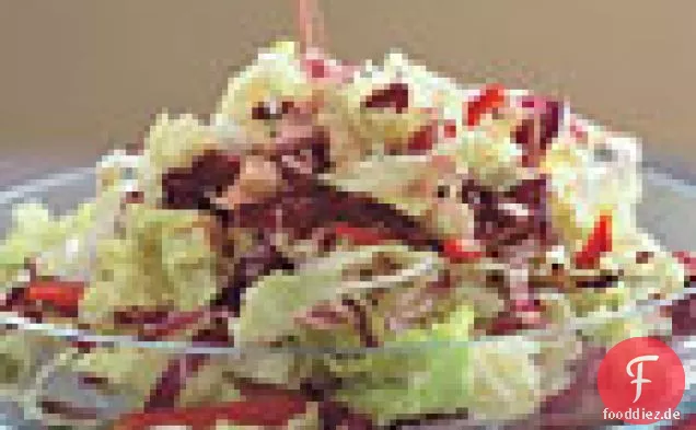Wirsing und Radicchio Slaw mit Blutorangen-Dressing