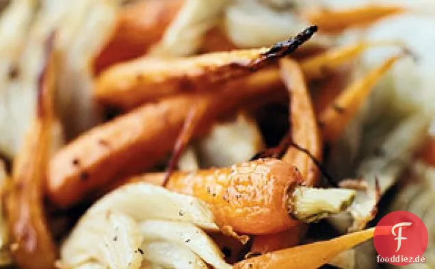 Gerösteter Fenchel und Baby Karotten
