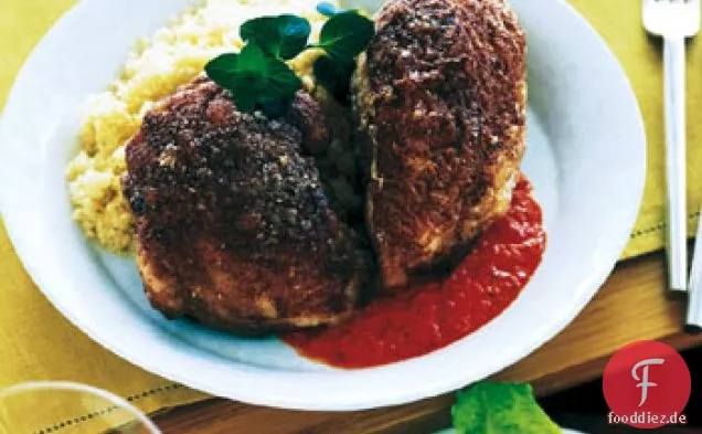 Zimt-Gebratenes Huhn mit Harissa Sauce