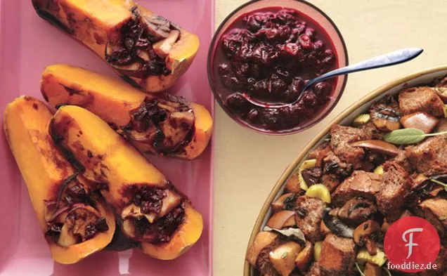 Gerösteter Kürbis mit Balsamico-Sauce und Äpfeln