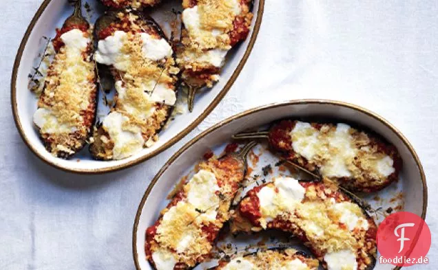 Auberginen Parmesan mit Frischem Mozzarella