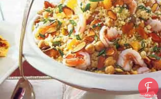 Couscous-Garnelen-Salat mit Mandarinen und Mandeln