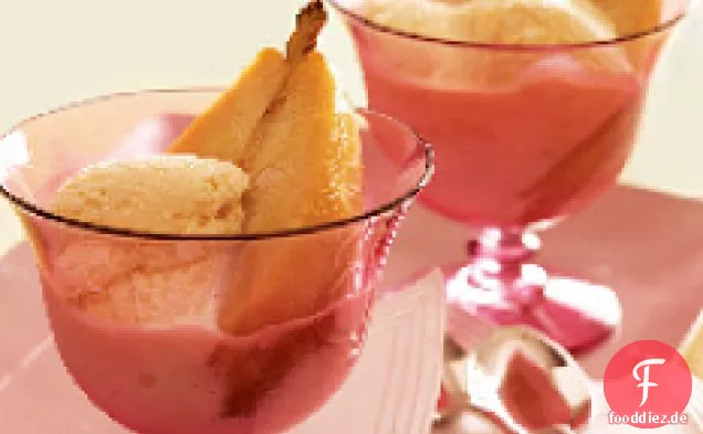 Gebackene Birnen mit Eis