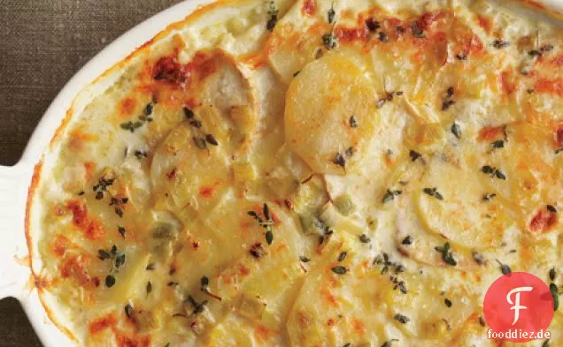 Kartoffel- & Selleriewurzelgratin mit Lauch