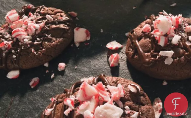 Doppelte Schokolade-Pfefferminz-Crunch-Kekse