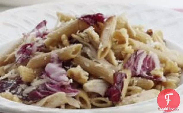 Penne mit gebratenem Huhn & Radicchio