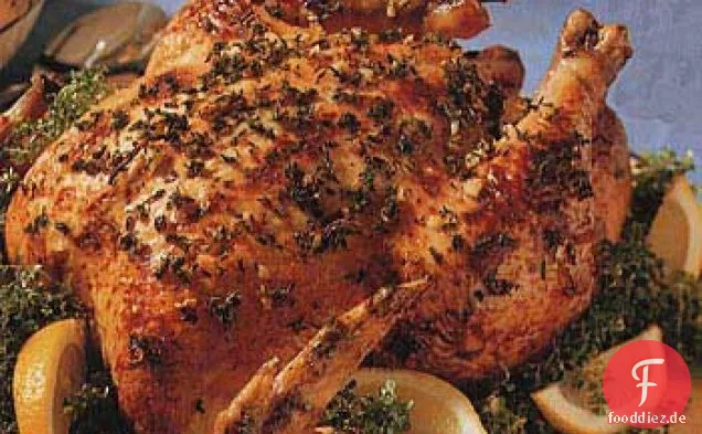 Brathähnchen mit Zitrone und Thymian