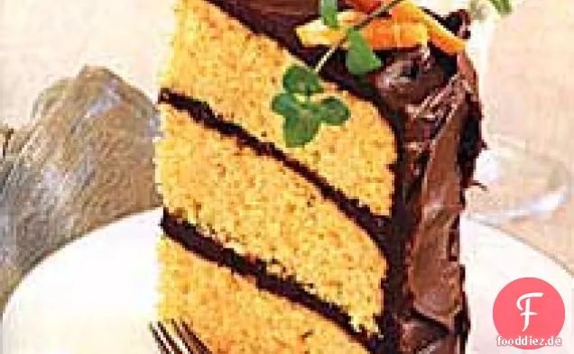 Orangen-Mandel-Kuchen mit Schokoladenglasur