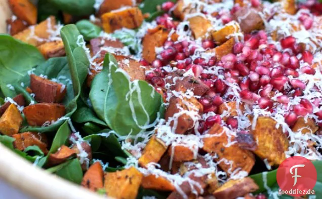 Speck Süßkartoffel-Spinat-Salat