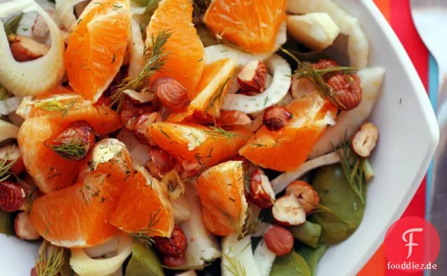 Blutorange, Fenchel und Spinat