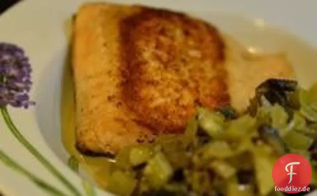 Gebratener Lachs mit indisch inspirierter Sahnesauce