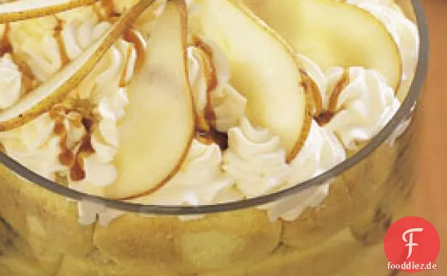 Herbst Kleinigkeit mit gerösteten Äpfeln, Birnen und Kürbis-Karamell-Sauce