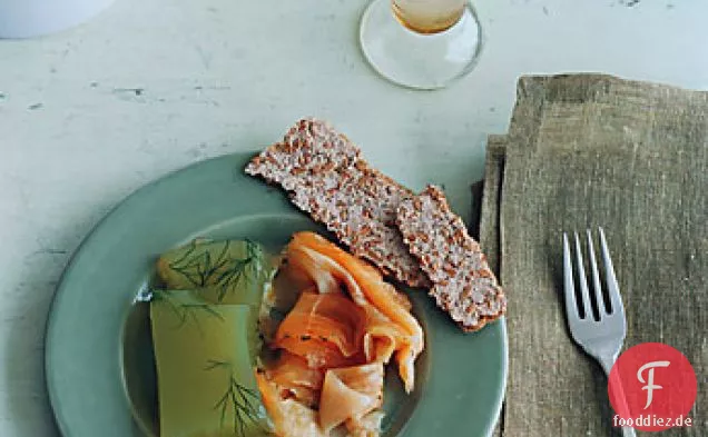 Arctic Char Gravlaks mit Gurken-Gelee