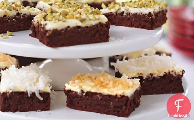 Schokoladen-Brownies mit Orangen-Frischkäse-Zuckerguss