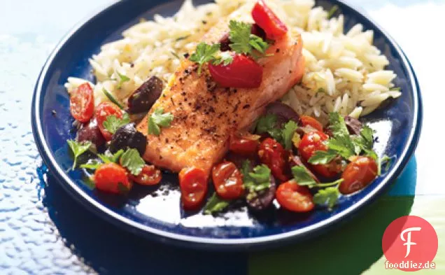 Toskanischer Lachs mit Rosmarin Orzo