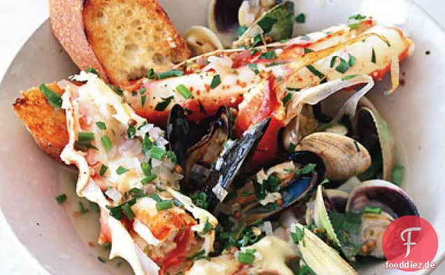 Geröstete Schalentiere mit Koriander, Fenchel und Meyer Zitrone