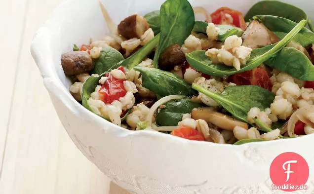 Gerste-Spinat-Salat mit Tofu-Dressing