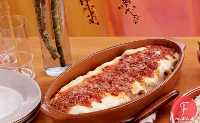 Spinat-Cannelloni mit Speck und Walnüssen