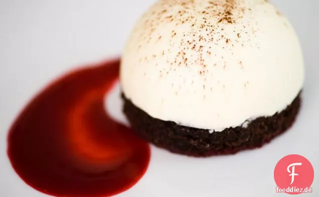 Weiße Schokolade und Himbeere, Gefrorene Mousse Bombes