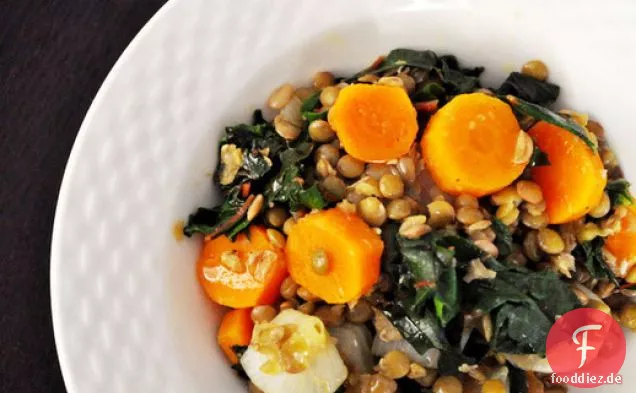 Linsen-Karotten-Salat mit Grünkohl