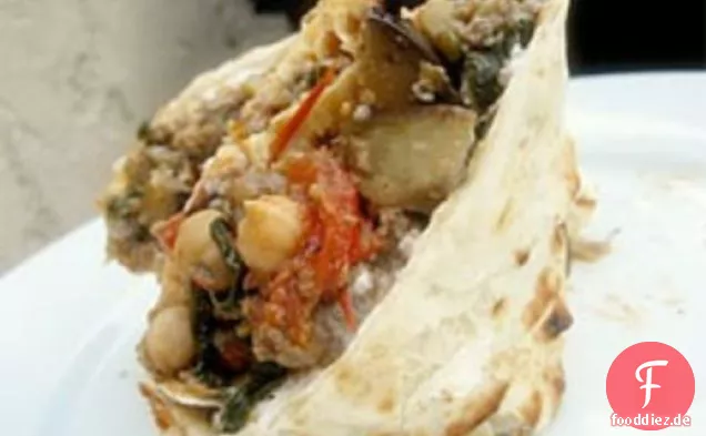 Fleisch Lite: Auberginen-Lamm Lavash Wraps