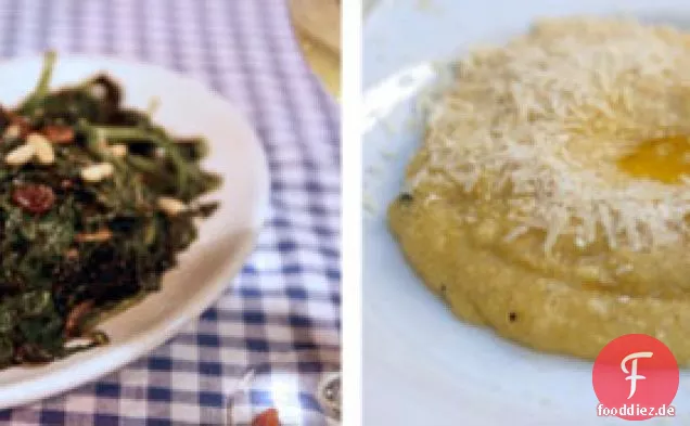 Abendessen heute Abend: Polenta mit Spinat-römischen Stil