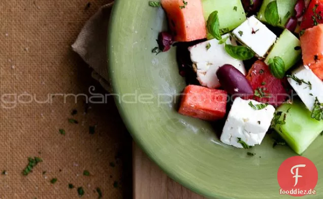Wassermelone, Erbstück Tomaten-Feta-Salat / Die perfekte Melone pflücken