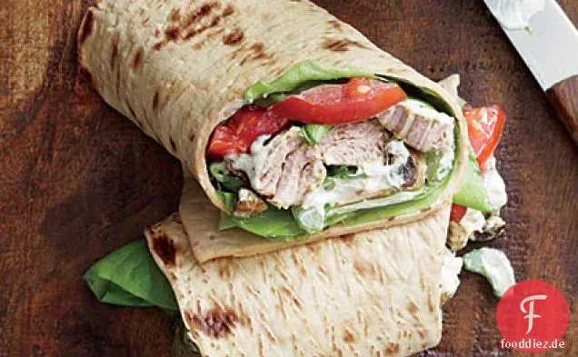 Curry-Schweinefleisch Salat Wraps