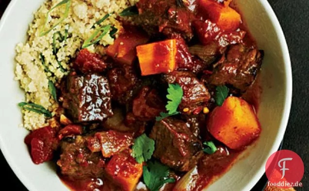 Rindfleisch Tajine mit Butternusskürbis